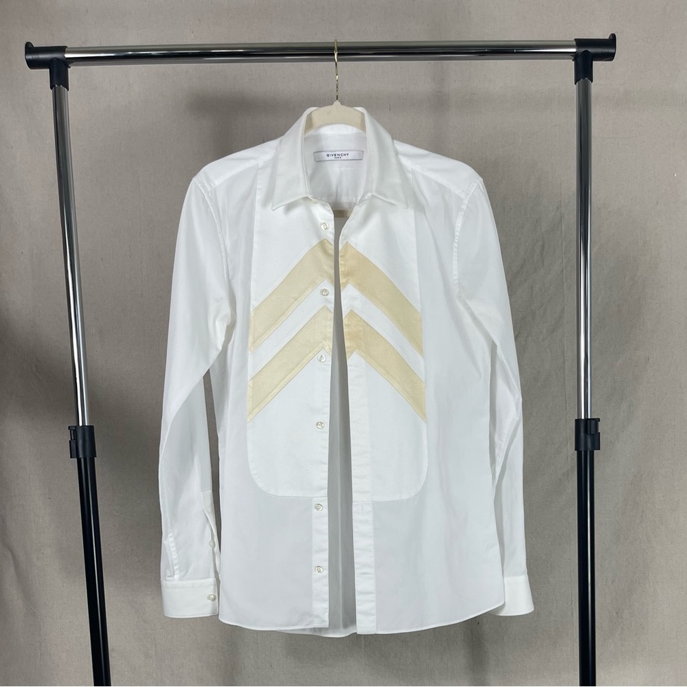 Men’s white formal button down with silk